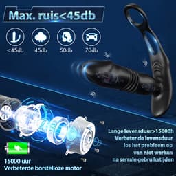 IntiMate® P SpotMaster - Prostaat Stimulator voor Mannen - Anale Vibrator met Dubbele Penisringen - 3 in 1 Buttplug voor Mannen - Seksspeeltje voor Mannen - Vibrerende Dildo met Penisring - Prostaat Massager Sex Toys voor Mannen - Stotende Buttplug — thumbnail 9