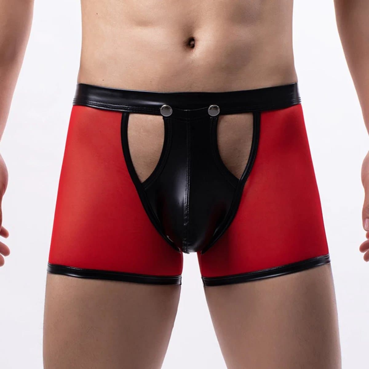 Boxer-Doorschijnend-Mesh-latex-Heren-Drukkers-Sexy-Opwindend-Erotisch-Lingerie-Rood — afbeelding 1