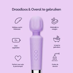 Eva® Personal Massager - Magic Wand - Vibrator voor Vrouwen - Krachtige Clitoris Stimulator - 75% Intensere Stimulatie - 20 Standen - Fluisterstil - Sex Toys voor Vrouwen - Seksspeeltjes - Cadeau voor Vrouw - Sensuele Audio - Lavender Purple — thumbnail 5