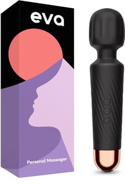 Eva® Personal Massager - Magic Wand - Vibrator voor Vrouwen - Krachtige Clitoris Stimulator - 75% Intensere Stimulatie - 20 Standen - Fluisterstil - Sex Toys voor Vrouwen - Seksspeeltjes - Cadeau voor Vrouw - Sensuele Audio - Obsidian Black — thumbnail 1