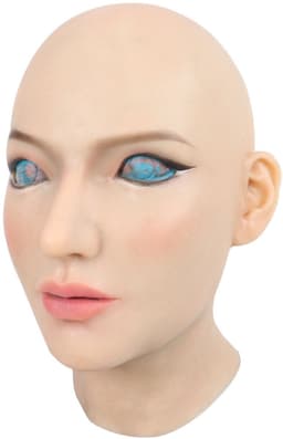 Siliconen - Vrouwelijk - Masker - Gezicht - 100% Hypoallergene Medische Siliconen - Neutraal - Realistisch - Crossdresser - Transgender - Mastectomie - Hoofd - Gezichtsmasker - Female Face — thumbnail 6