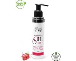 Sezmar Tasty Love Erotische Massageolie Strawberry: Perfectie voor Pure Sensualiteit, Diepe Verbinding en Romantische Verwennerij, 100% Natuurlijk | 100 ml