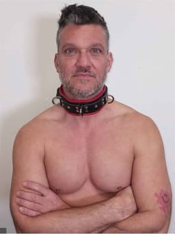 Mister B Essential Leren Afsluitbare Halsband Zwart Rood — thumbnail 1