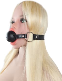 BNDGx® - Gag Ball Zwart - Seks speeltje - Gagbal rond bal mond strap masker bdsm fetish — thumbnail 1