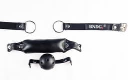 BNDGx® - Mond Gag - Zwart - 2 delig- Seks speeltje - Mond dicht seks speeltje rond bal mond strap masker bdsm fetish — thumbnail 1