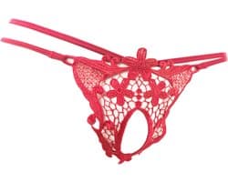 BamBella ® - String Kruisloos - One size - Sexy Rood Erotische onderbroek Heren