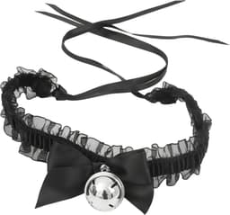 Banoch - Lace collar bell - halsband kant met zilveren bel - choker — thumbnail 6
