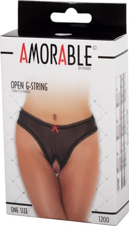 Amorable - G-String - Transparante G String Met Open Kruis - Zwart - One Size — thumbnail 5
