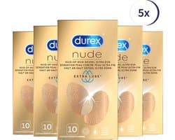 Durex Condooms Nude Extra Lube 10st - 5 Stuks - Voordeelverpakking