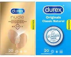 Durex - 40 Condooms - Classic Natural 20st - Nude Latexvrij 20st