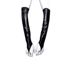 Handschoenen van Datex (Mix latex en stof ) L/XL Sexy kinky fetish accessoire