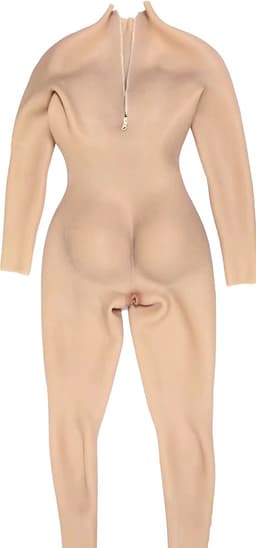 Full body met rits - Lang - Cup E - + kanten choker - 100% Hypoallergene Medische Siliconen Huid - Bodysuit lang - Crossdresser - Transgender - Mastectomi - Wearable body - Kunstmatige Nep Borst - Femboy - Body4Everybody — thumbnail 2