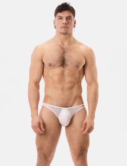 Barcode Berlin Reigi Brief White - MAAT M - Erotisch Heren Ondergoed - Slip voor Man - Sexy mannen Slip — thumbnail 4