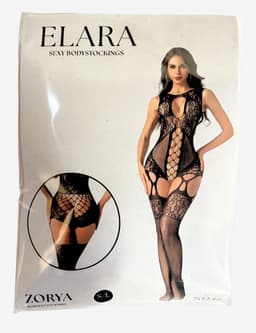 Elana - Zorya - Bodystocking Jarretel-Look - Hoog Uitgesneden Erotische Lingerie met Open Kruis - Catsuit - S t/m XL - Sexy Dames Lingerie - Bodysuit — thumbnail 10