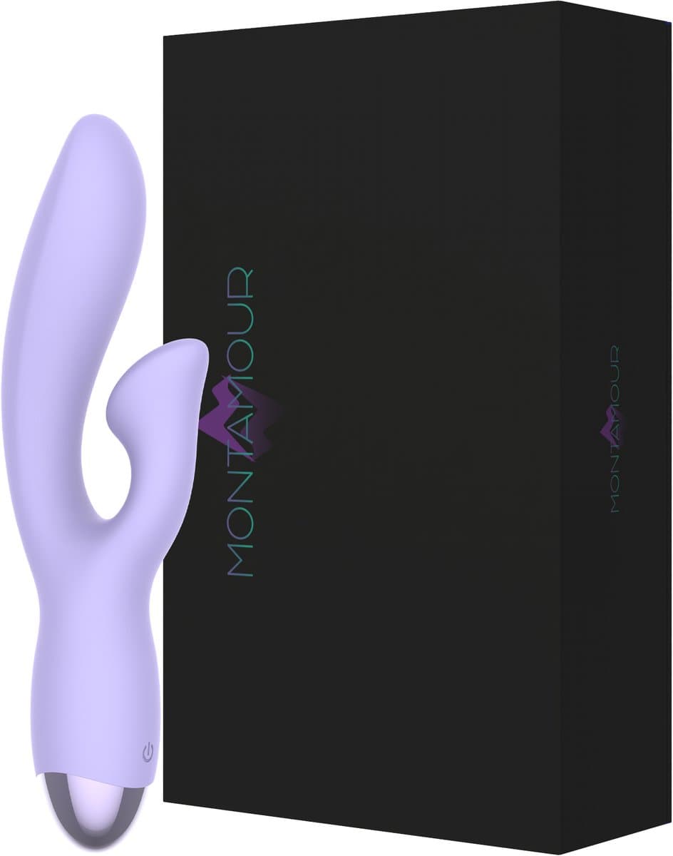 MontAmour Bunny – Rabbit Vibrator voor Beginners & Gevorderden – Tarzan Vibrator – G-Spot & Clitoris Stimulator – Dubbele Stimulatie – 10 Vibratiestanden – Sex Toys voor Vrouwen & Koppels – Oplaadbaar – Hygiene - Veilig- Waterdicht - Lila - Paars — afbeelding 1