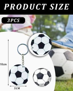 Cosensi - Voetbalsleutelring cadeau voor voetbalfans - 3 stuks — thumbnail 3