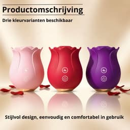 SF Toys – Roos Vibrator roze - 12 Zuigstanden - Clitoris Stimulator - Waterdicht - USB Oplaadbaar - Siliconen - Beschikbaar in 3 kleuren — thumbnail 2