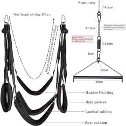 Deluxe BDSM-meubelset met Verstelbare Schommel & Extra Brede Kussens – Inclusief Accessoireset – Belastbaar tot 150 kg – Discrete Verpakking — thumbnail 2