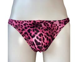 LekkerStout Heren Luipaard String - Roze/Zwart - Sexy Herenondergoed | M | ( LS190 )