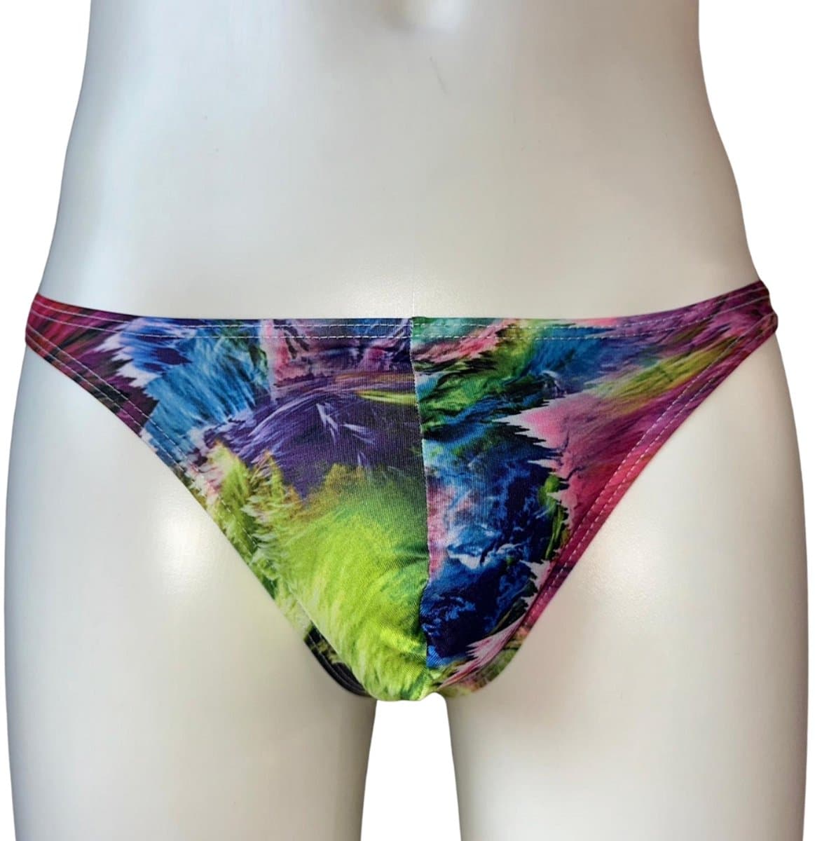LekkerStout Heren String Tie-Dye - Multicolor - Sexy Herenondergoed - Maat M | ( LS247 ) — afbeelding 1