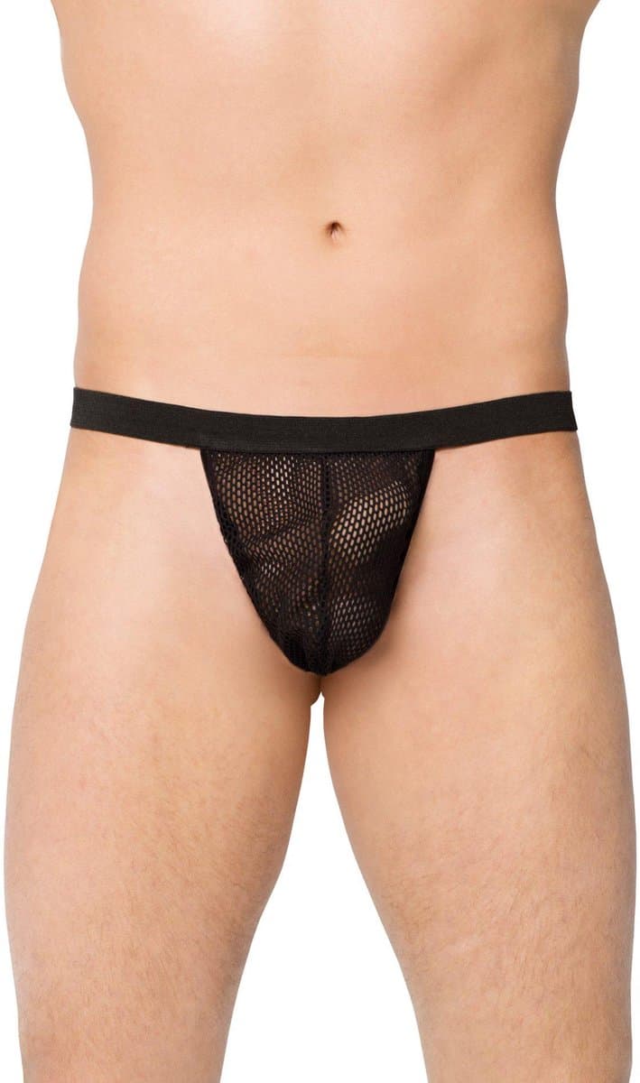 SoftLine Collection - Erotische doorzichtige G-string met visnet zwart S t/m L — afbeelding 1
