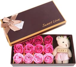 Kunstmatige Rozen Zeep Bloem Giftset voor Vrouwen - Romantisch Cadeau voor Valentijnsdag — thumbnail 1