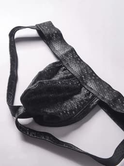 LekkerStout Jockstrap - Zwart - PU Leder - Honingraat - Maat M | LS192 — thumbnail 3