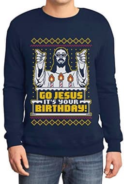 Lelijke kersttrui voor heren - Go Jezus It's Your Birthday sweatshirt — thumbnail 1