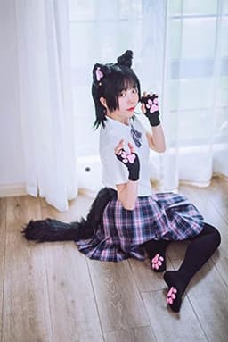 Kawaii Poot Kostuum Set - 3D Vingerloze Kat Klauw Handschoenen en Sokken voor Dames — thumbnail 3