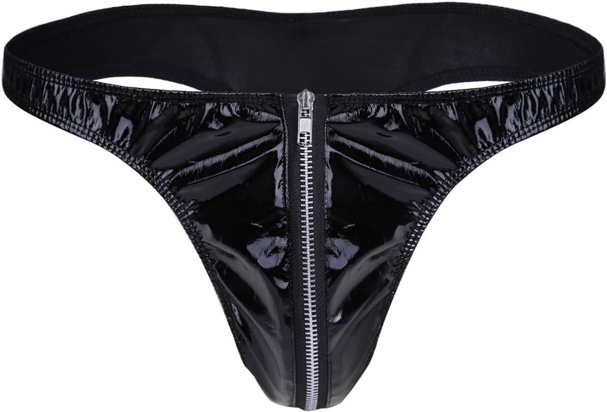 Erotisch Heren Ondergoed Slip Tijgerprint met Ritssluiting en Lage Taille — afbeelding 1