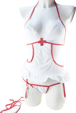 BamBella ® Sexy Cosplay Rollenspel kleding - Onesize - outfit dames Zuster pak wit set — thumbnail 1