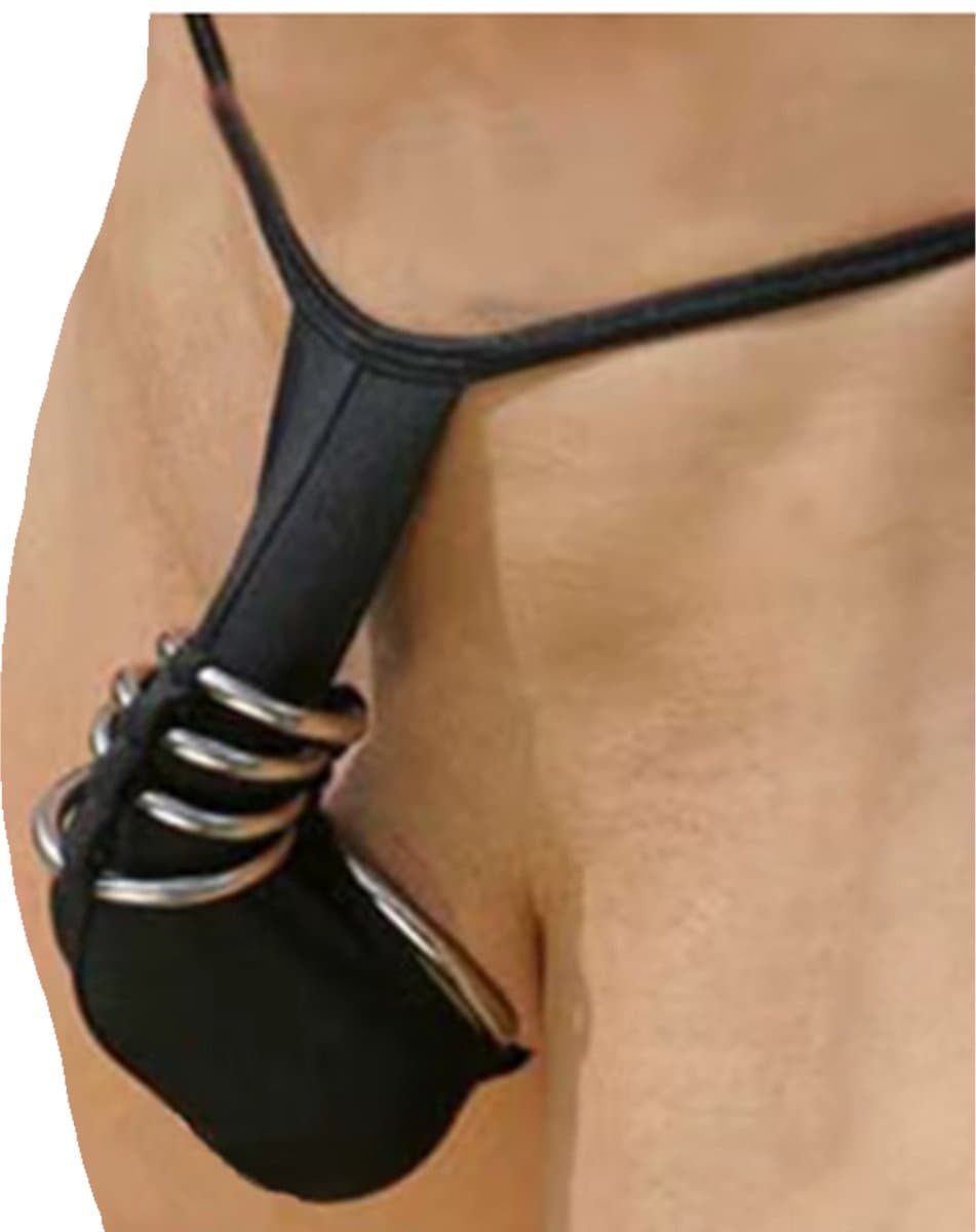 BamBella ® - Penis sleeve - maat Onesize - Sexy erotische heren onderbroek zwart mannen rollenspel valentijnsdag — afbeelding 1