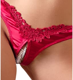 Cottelli Collection – Riostring met Fijn Borduurwerk met Open Kruis voor Intieme Aandacht – Maat S – Rood — thumbnail 2