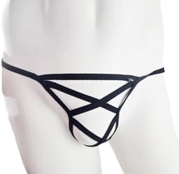 BamBella ® - String bondage - maat Onesize S M L - zwart Sexy erotische heren onderbroek mannen — thumbnail 1