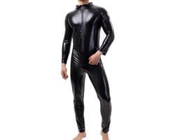 Stretch bodysuit voor heren, full-body pak met lange mouwen