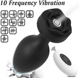 Oneay Anal Plug Vibrator – Vibrerende Butt Plug met Afstandsbediening, 10 Modi – Prostaat Massager & Seksspeeltje voor Mannen, Vrouwen en Stellen – Zwart — thumbnail 4