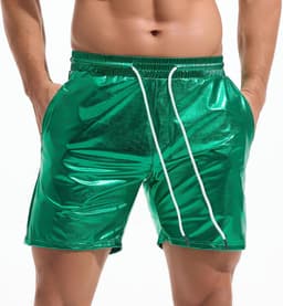 Glanzende Metallic Heren Shorts - Disco en Party Korte Broek — thumbnail 1