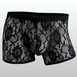 Heren Boxer Kant Zwart Transparant Mesh - Sexy Heren Lingerie - Maat L | LS230 — thumbnail 1