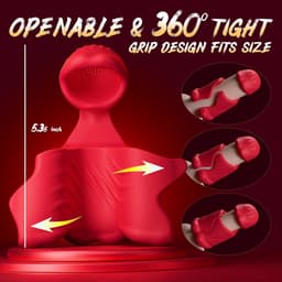 Daity Masturbator – Openbare Kunst Vagina Blowjob Simulator – Dual Lip Grip Trainer met 9 Vibratiestanden – 360° Full-Surround Penis Vibrator – Sex Toys voor Mannen — thumbnail 3