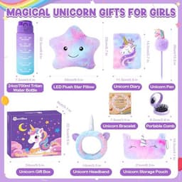 Magische Eenhoorn Cadeauset voor Meisjes van 4 tot 10 Jaar – Drinkflessen, Knuffelkussens en Meer – Perfect voor Verjaardag, Kerst en Speciale Gelegenheden — thumbnail 2