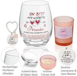 Persoonlijk Cadeau voor Vrouwen, Gegraveerd Wijnglas en Geurkaars Set, Perfect voor Verjaardagen en Speciale Gelegenheden — thumbnail 4