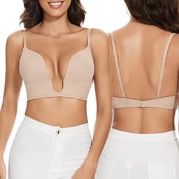 Lage Rug BH voor Dames - Draadloze U-vormige Plunge Push Up Multiway Beha — thumbnail 1