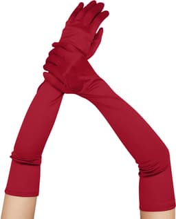 Lange dames handschoenen - extra lange satijnen stretch satijnen handschoenen - vintage feest dameshandschoenen - bruidshandschoenen - geschikt voor bruiden bruiloft opera theekransje — thumbnail 1