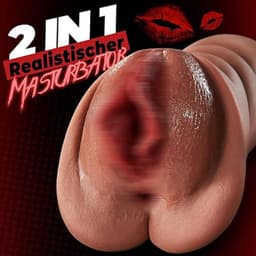 Realistische Pocket Pussy Masturbator 2-in-1 – Dubbel Kanaal – Zacht TPE-Siliconen – Realistische Textuur – Voor Mannen (Bruin) — thumbnail 4
