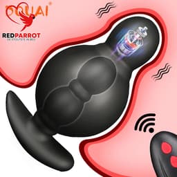 Vibrerende opblaasbare buttplug - Anaal plug - Afstandsbediening - Groot — thumbnail 1
