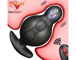Vibrerende opblaasbare buttplug - Anaal plug - Afstandsbediening - Groot
