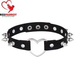Love halsband met spikes - Choker - Outfit - Festival en feest - Leder - Vrouwen — thumbnail 1