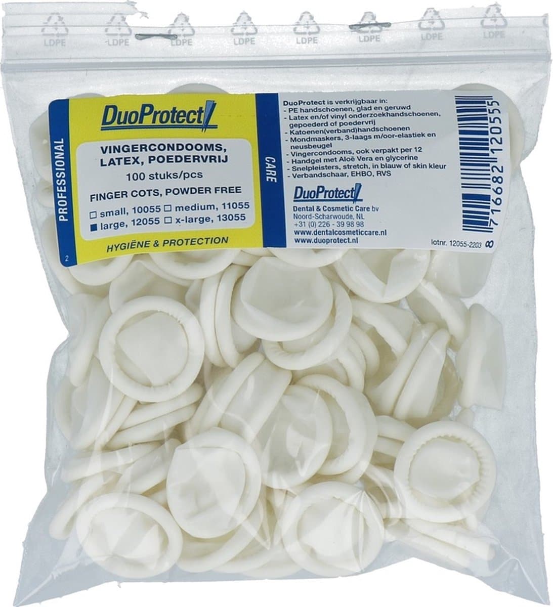 Duoprotect Vingercondoom maat L 100 Stuks — afbeelding 1