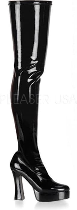 Pleaser - ELECTRA-3000Z Plateau overknee Laarzen - US 14 - 45 Shoes - Zwart — thumbnail 1