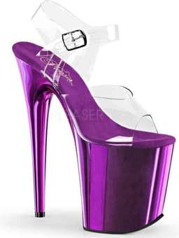 Pleaser - FLAMINGO808 Sandaal met enkelband, Paaldans schoenen - Paaldans schoenen - 42 Shoes - Paars/Transparant — thumbnail 1